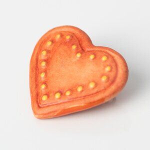 Vintage Hand Painted Heart Brooch Pin Signed M.J. Hummel Goebel Germany